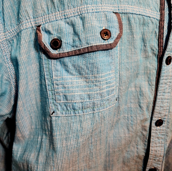 Project Raw 4X Button Up Shirt Aquamarine - Picture 3 of 5